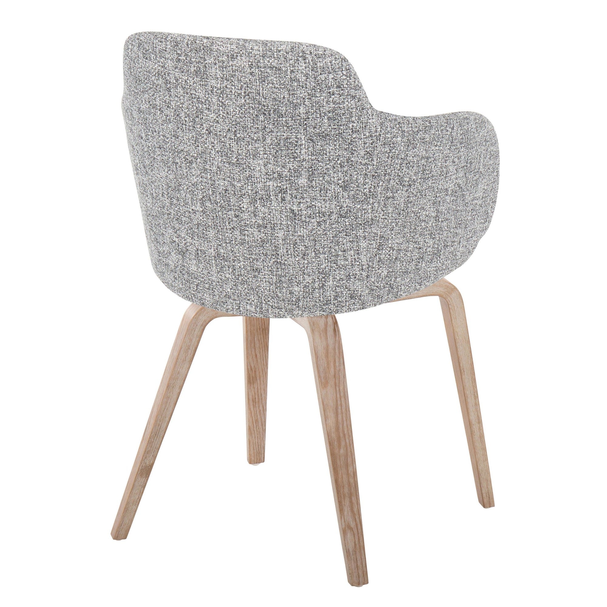 Boyne Chair - Set of 2 - Whitewashed Wood, Dark Grey Noise Fabric