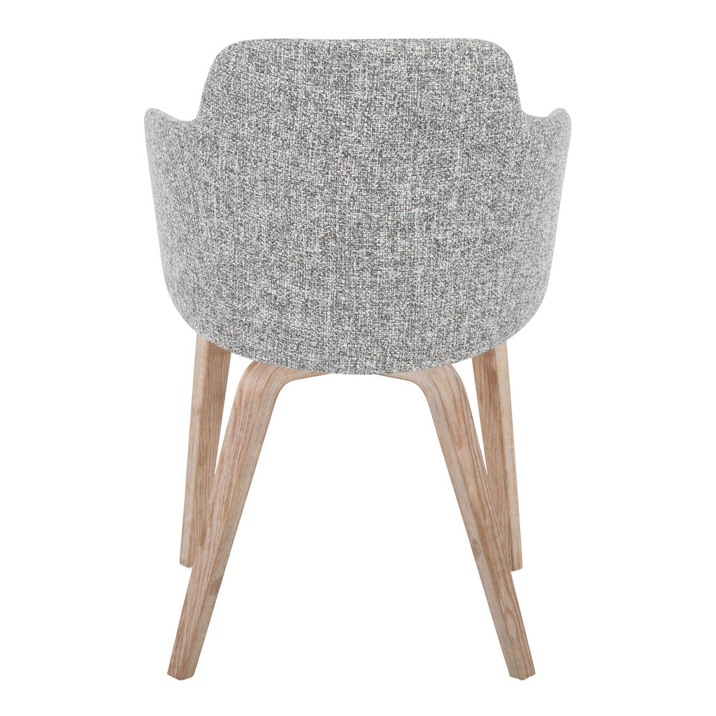 Boyne Chair - Set of 2 - Whitewashed Wood, Dark Grey Noise Fabric