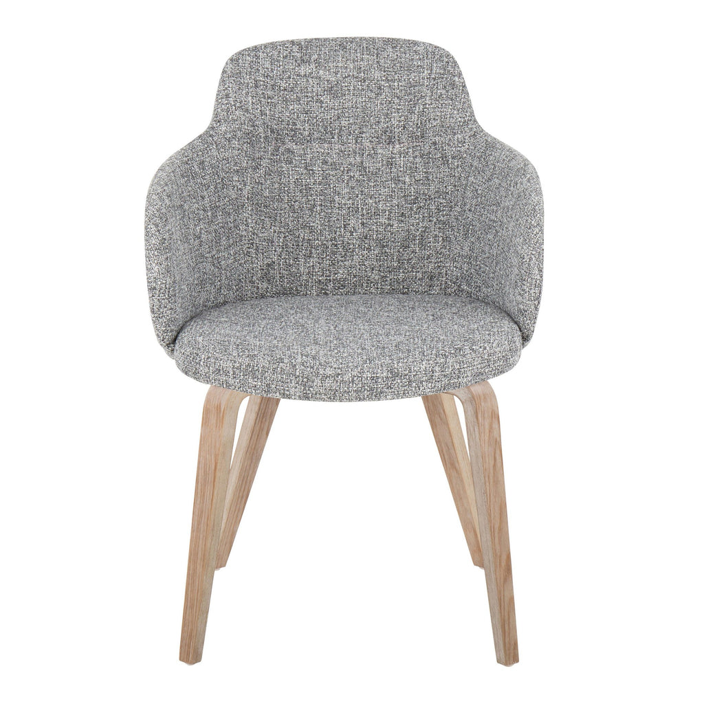 Boyne Chair - Set of 2 - Whitewashed Wood, Dark Grey Noise Fabric