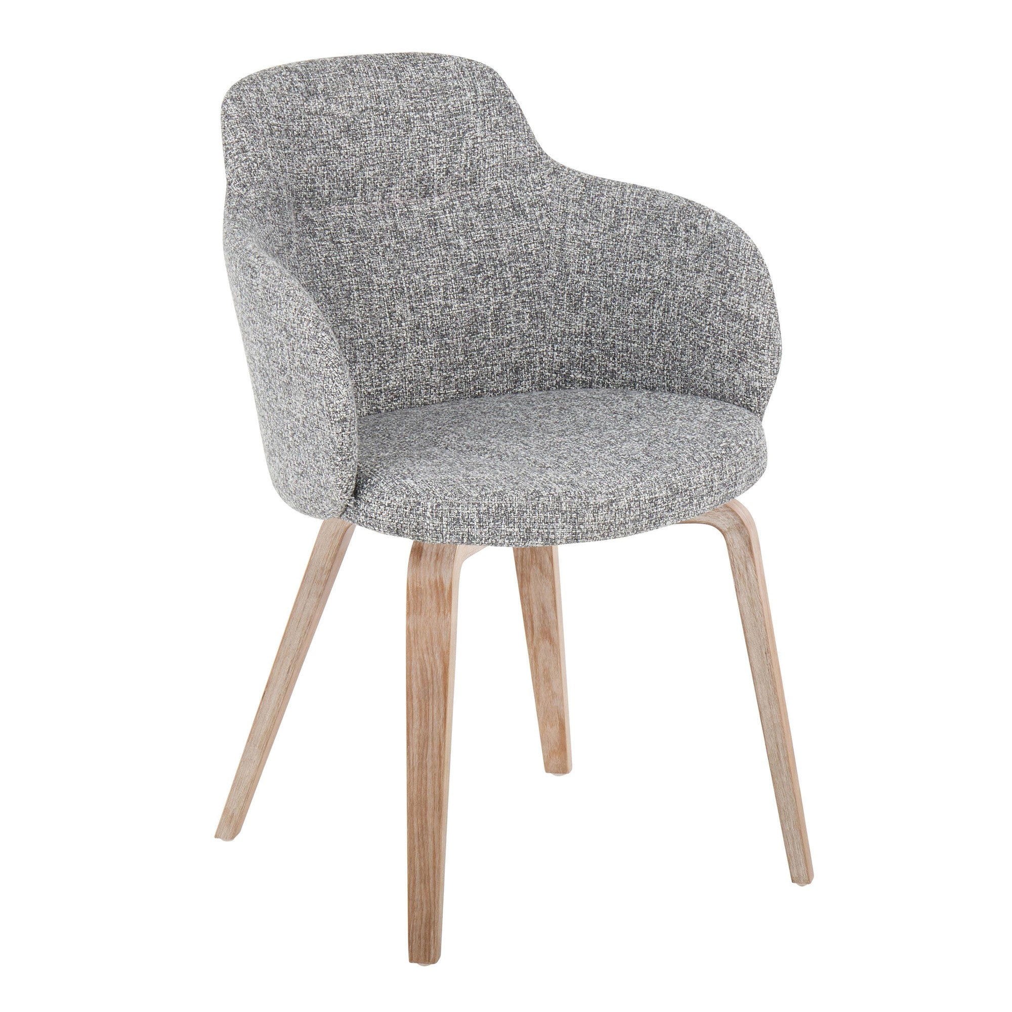 Boyne Chair - Set of 2 - Whitewashed Wood, Dark Grey Noise Fabric