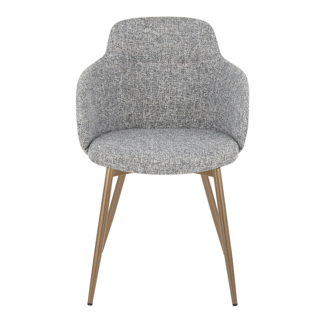 Boyne Chair - Set of 2 - Antique Copper Metal, Dark Grey Fabric
