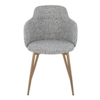 Boyne Chair - Set of 2 - Antique Copper Metal, Dark Grey Fabric