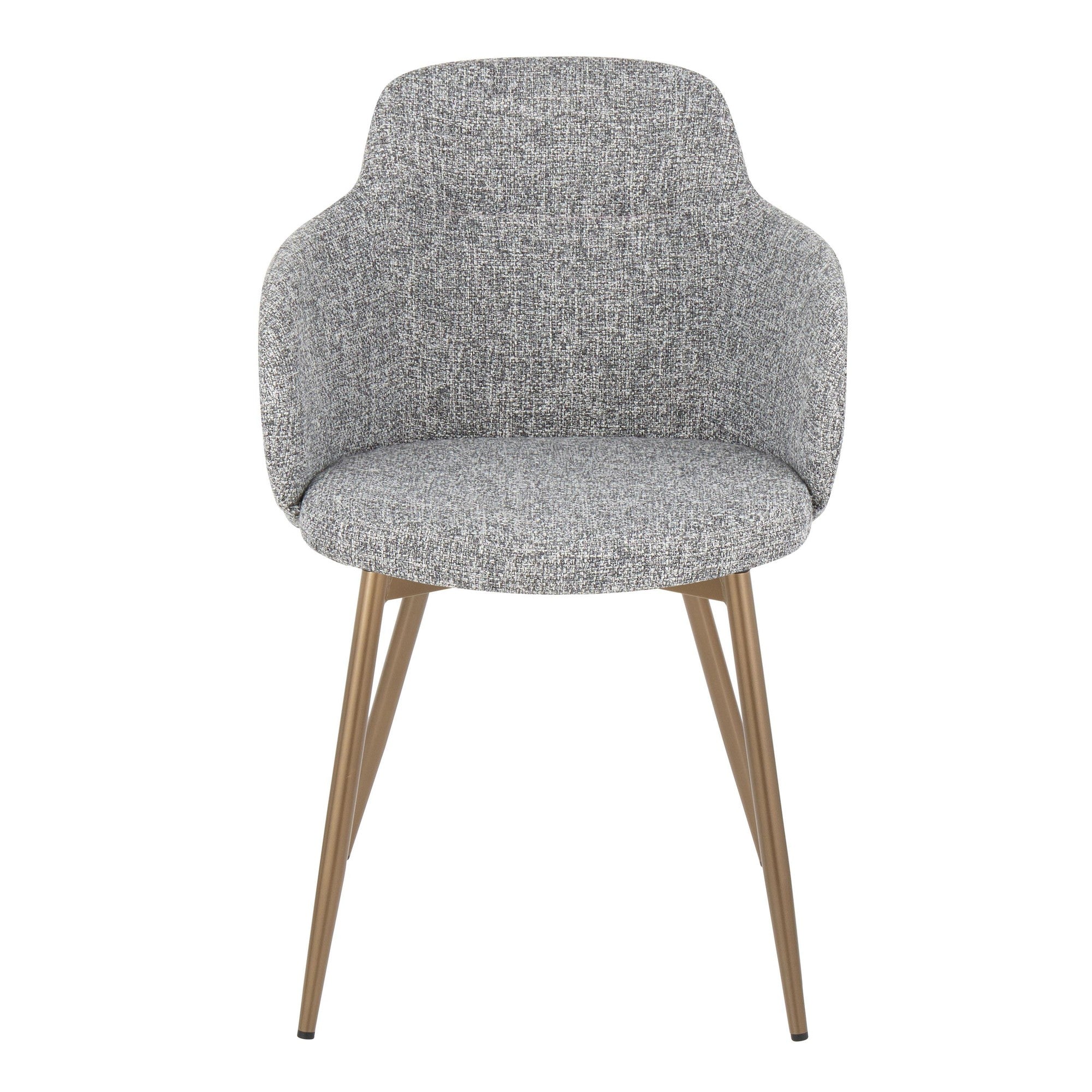 Boyne Chair - Set of 2 - Antique Copper Metal, Dark Grey Fabric
