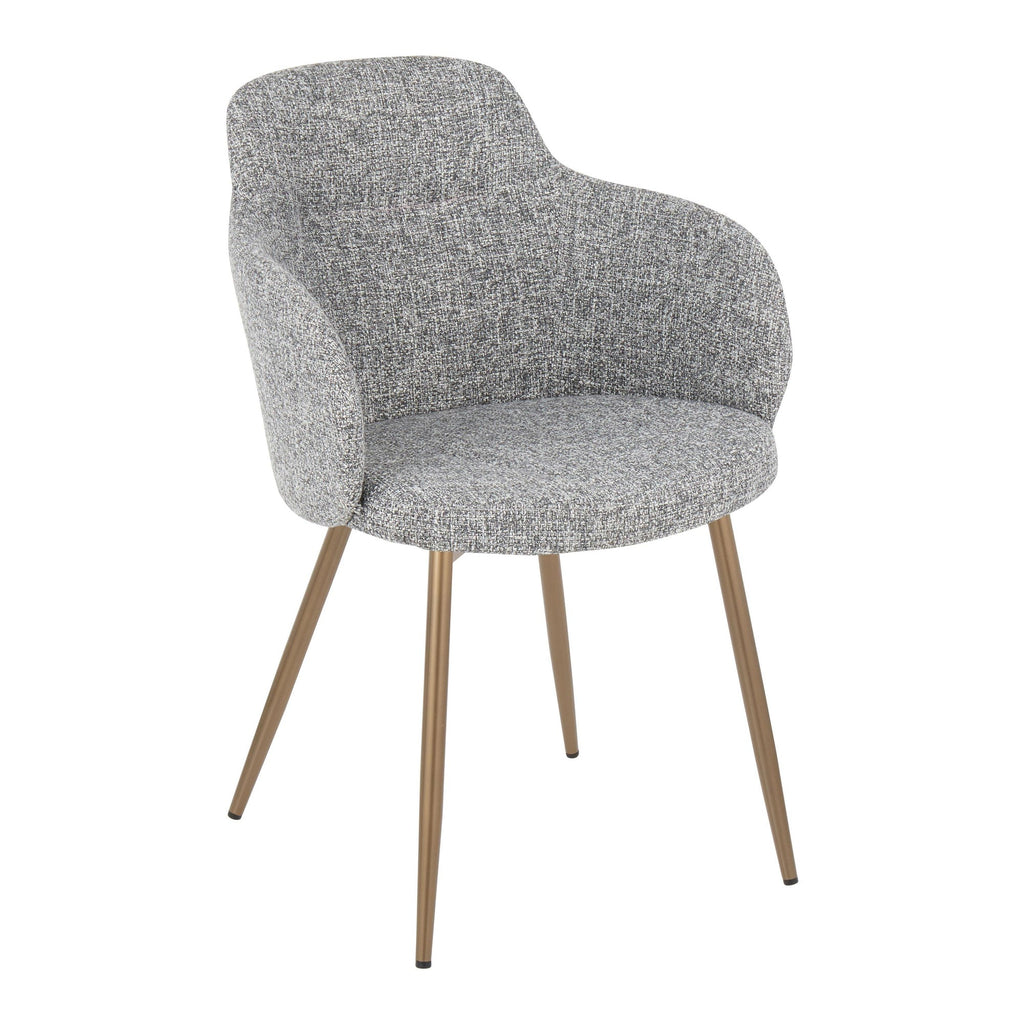 Boyne Chair - Set of 2 - Antique Copper Metal, Dark Grey Fabric