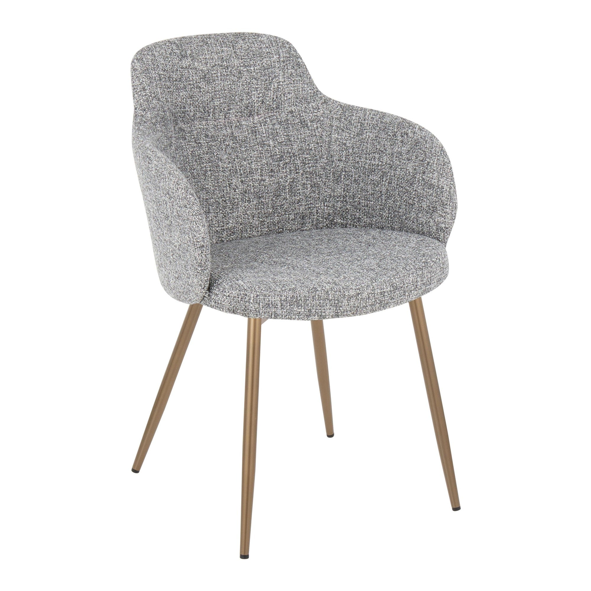 Boyne Chair - Set of 2 - Antique Copper Metal, Dark Grey Fabric