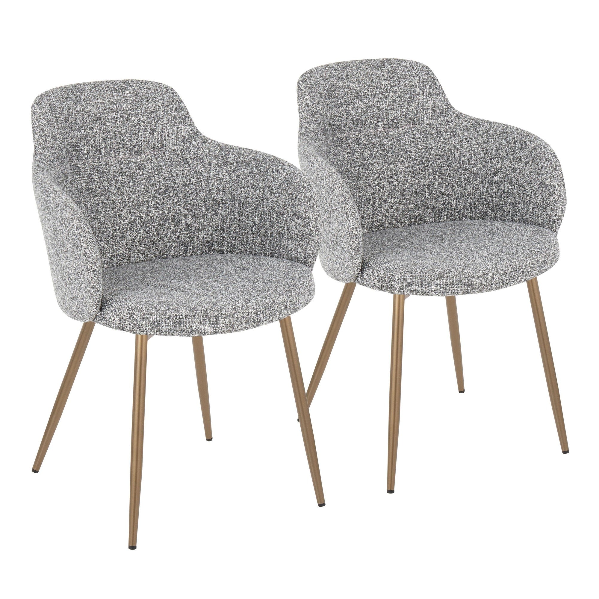 Boyne Chair - Set of 2 - Antique Copper Metal, Dark Grey Fabric