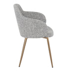 Boyne Chair - Set of 2 - Antique Copper Metal, Dark Grey Fabric