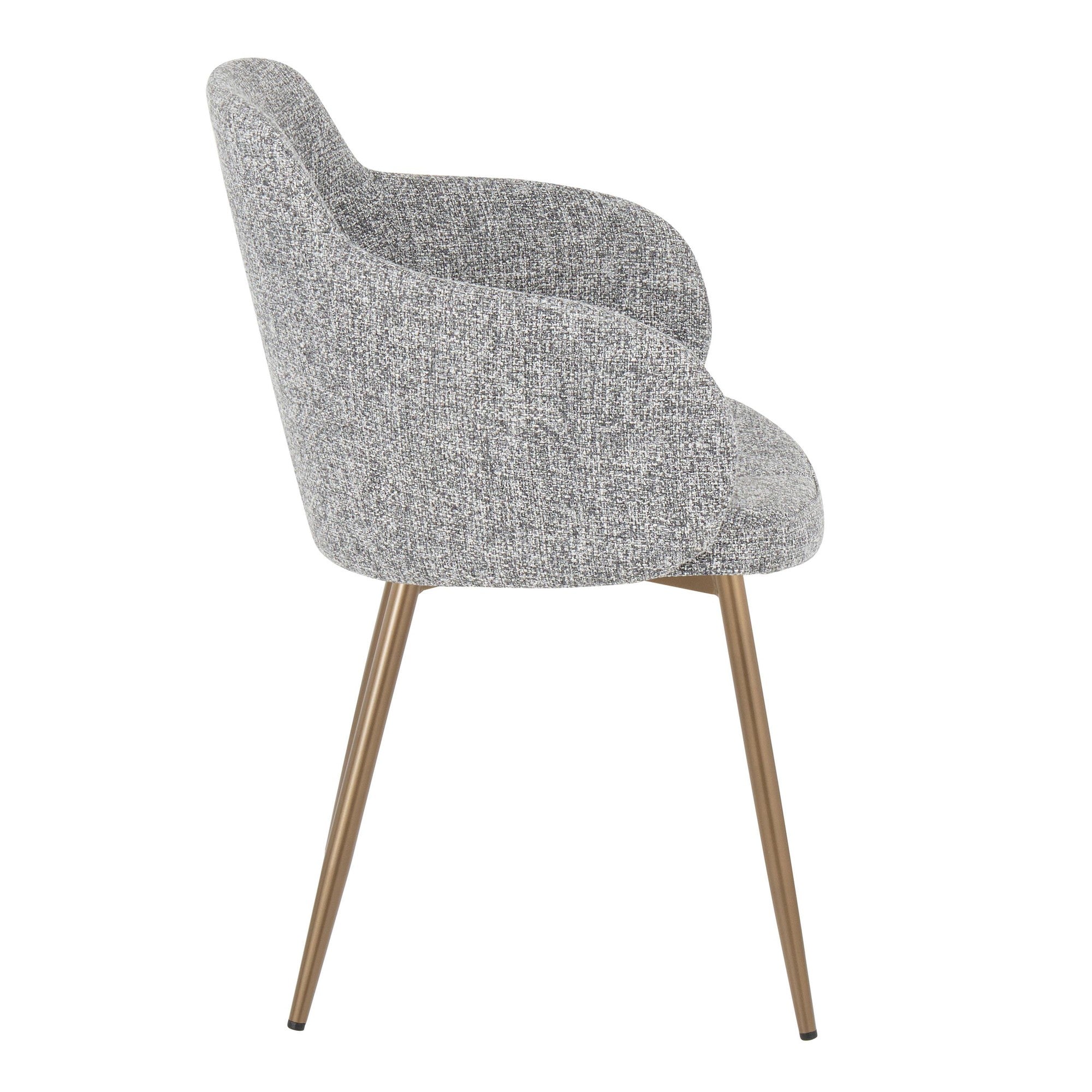 Boyne Chair - Set of 2 - Antique Copper Metal, Dark Grey Fabric