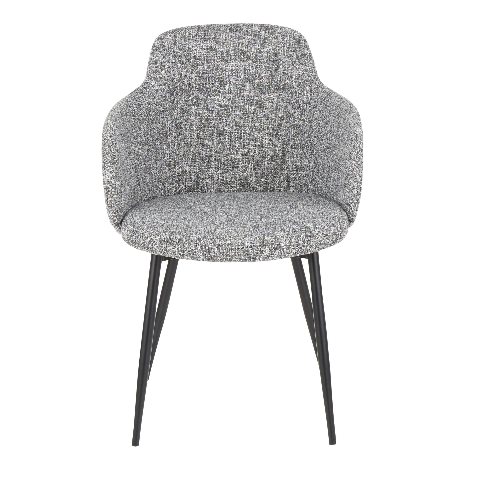 Boyne Chair - Set of 2 - Black Metal, Dark Grey Fabric