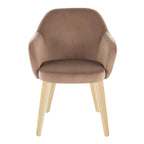 Buena Dining Chair - Set of 2 - Natural Wood, Brown Velvet