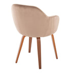 Buena Dining Chair - Set of 2 - Walnut Wood, Brown Velvet