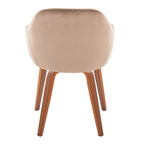 Buena Dining Chair - Set of 2 - Walnut Wood, Brown Velvet