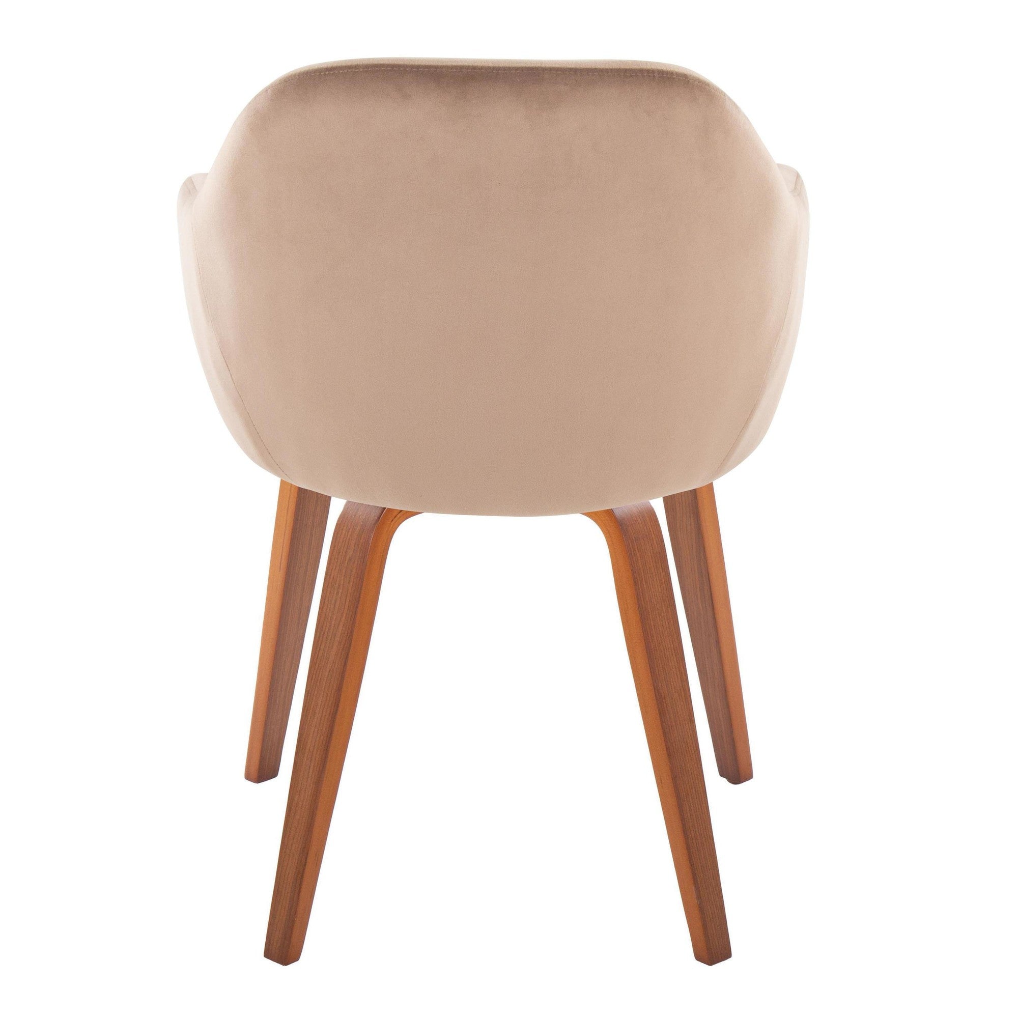 Buena Dining Chair - Set of 2 - Walnut Wood, Brown Velvet