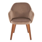 Buena Dining Chair - Set of 2 - Walnut Wood, Brown Velvet