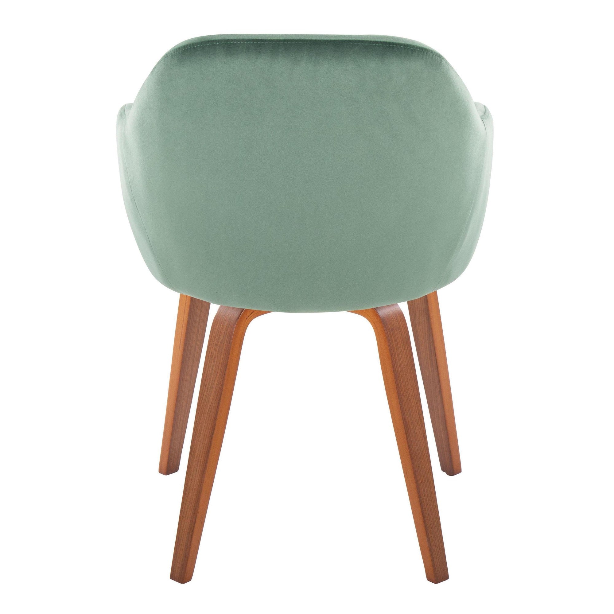 Buena Dining Chair - Set of 2 - Walnut Wood, Green Velvet