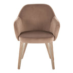 Buena Dining Chair - Set of 2 - Whitewashed Wood, Brown Velvet