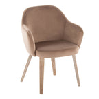 Buena Dining Chair - Set of 2 - Whitewashed Wood, Brown Velvet