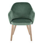 Buena Dining Chair - Set of 2 - Whitewashed Wood, Green Velvet