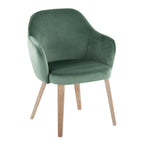 Buena Dining Chair - Set of 2 - Whitewashed Wood, Green Velvet