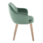 Buena Dining Chair - Set of 2 - Whitewashed Wood, Green Velvet