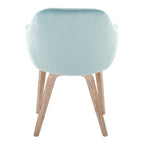 Buena Dining Chair - Set of 2 - Whitewashed Wood, Light Blue Velvet