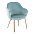 Buena Dining Chair - Set of 2 - Whitewashed Wood, Light Blue Velvet