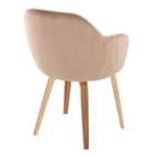 Buena Dining Chair - Set of 2 - Zebra Wood, Brown Velvet