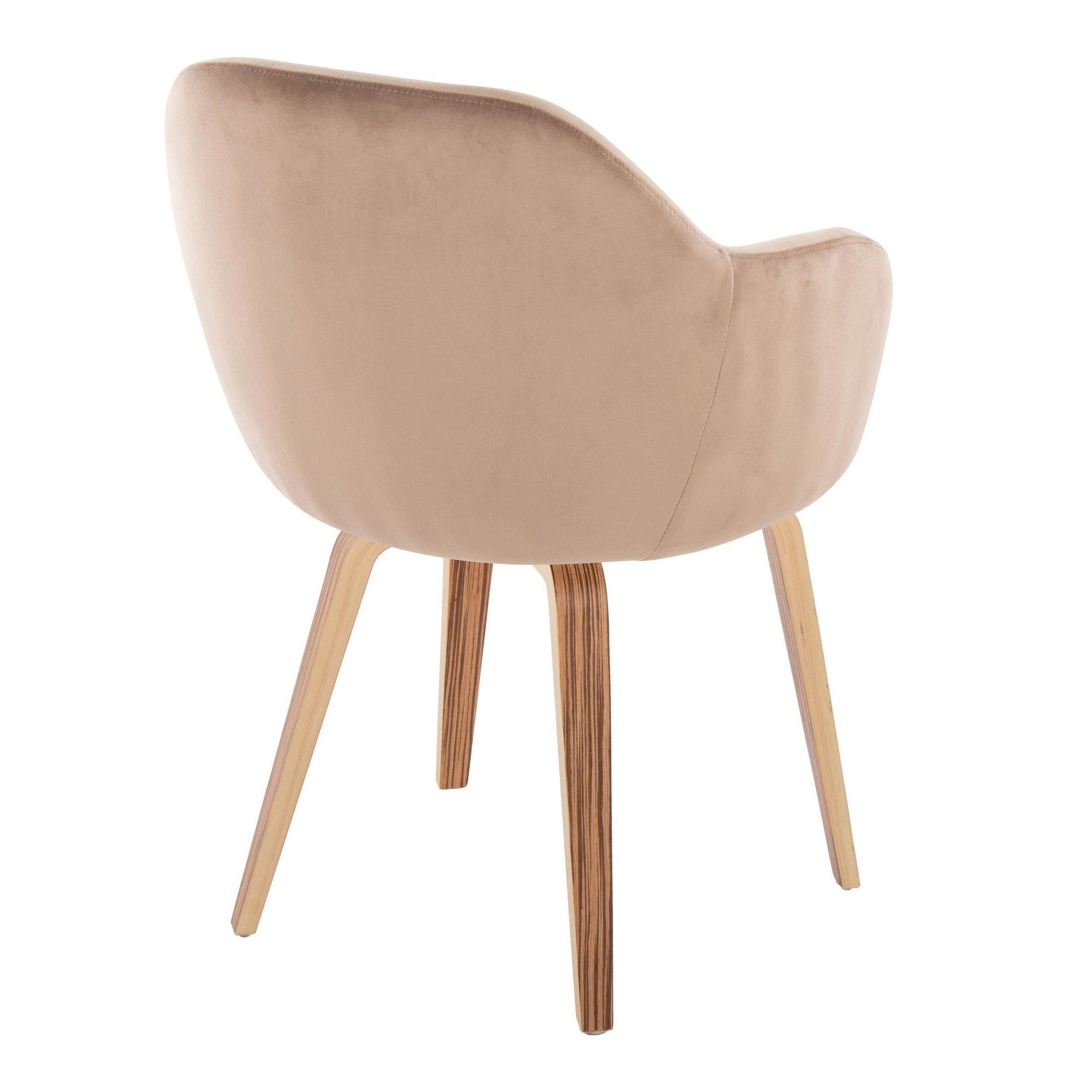 Buena Dining Chair - Set of 2 - Zebra Wood, Brown Velvet