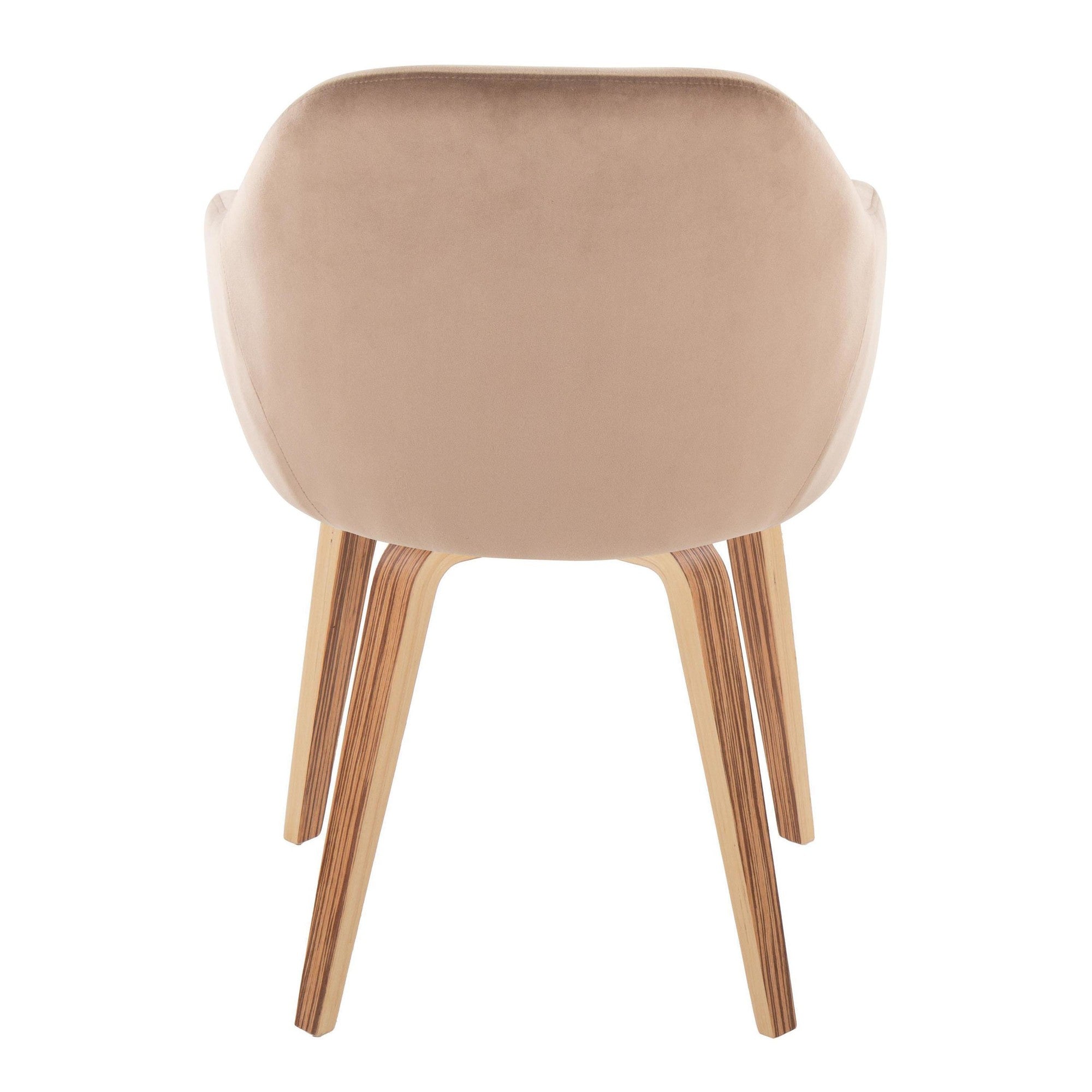 Buena Dining Chair - Set of 2 - Zebra Wood, Brown Velvet