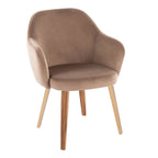 Buena Dining Chair - Set of 2 - Zebra Wood, Brown Velvet