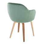 Buena Dining Chair - Set of 2 - Zebra Wood, Green Velvet