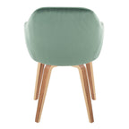 Buena Dining Chair - Set of 2 - Zebra Wood, Green Velvet