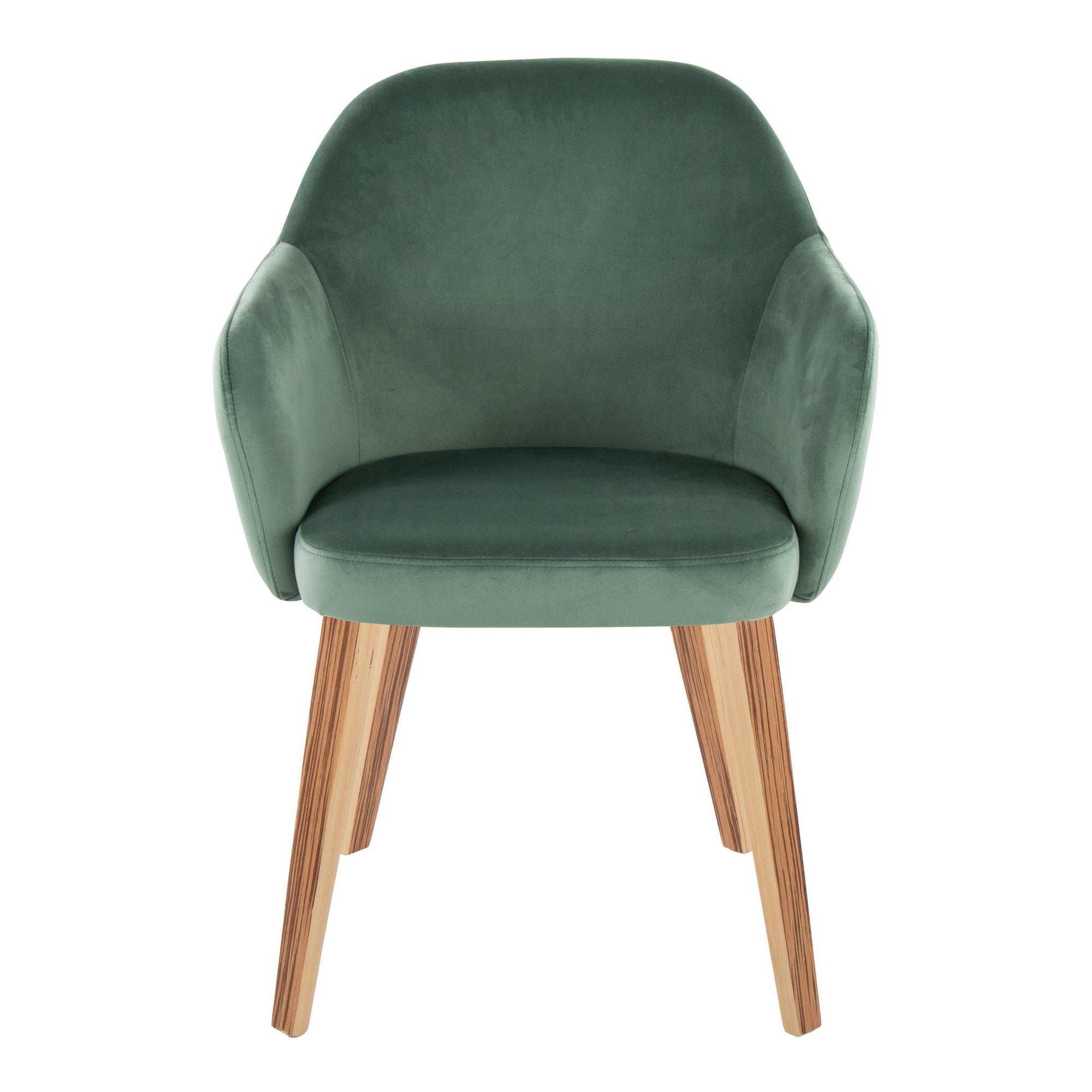 Buena Dining Chair - Set of 2 - Zebra Wood, Green Velvet