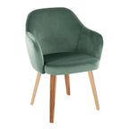Buena Dining Chair - Set of 2 - Zebra Wood, Green Velvet