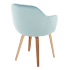 Buena Dining Chair - Set of 2 - Zebra Wood, Light Blue Velvet