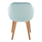 Buena Dining Chair - Set of 2 - Zebra Wood, Light Blue Velvet