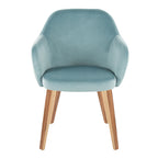 Buena Dining Chair - Set of 2 - Zebra Wood, Light Blue Velvet