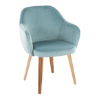 Buena Dining Chair - Set of 2 - Zebra Wood, Light Blue Velvet
