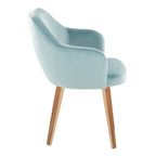 Buena Dining Chair - Set of 2 - Zebra Wood, Light Blue Velvet
