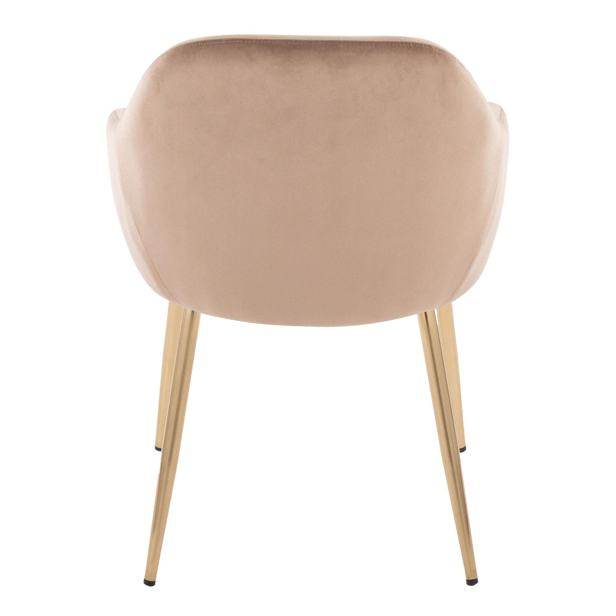 Buena Dining Chair - Set of 2 - Gold Metal, Brown Velvet