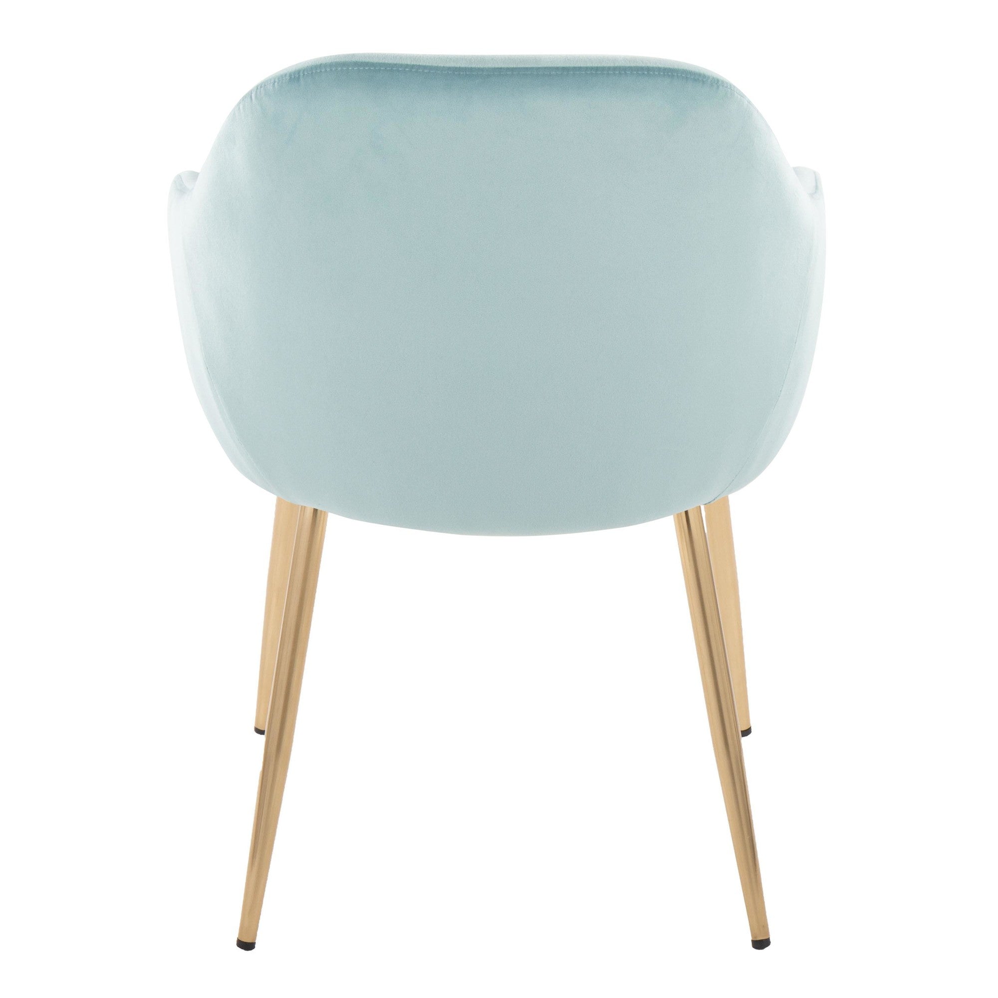 Buena Dining Chair - Set of 2 - Gold Metal, Light Blue Velvet