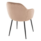 Buena Dining Chair - Set of 2 - Black Metal, Brown Velvet
