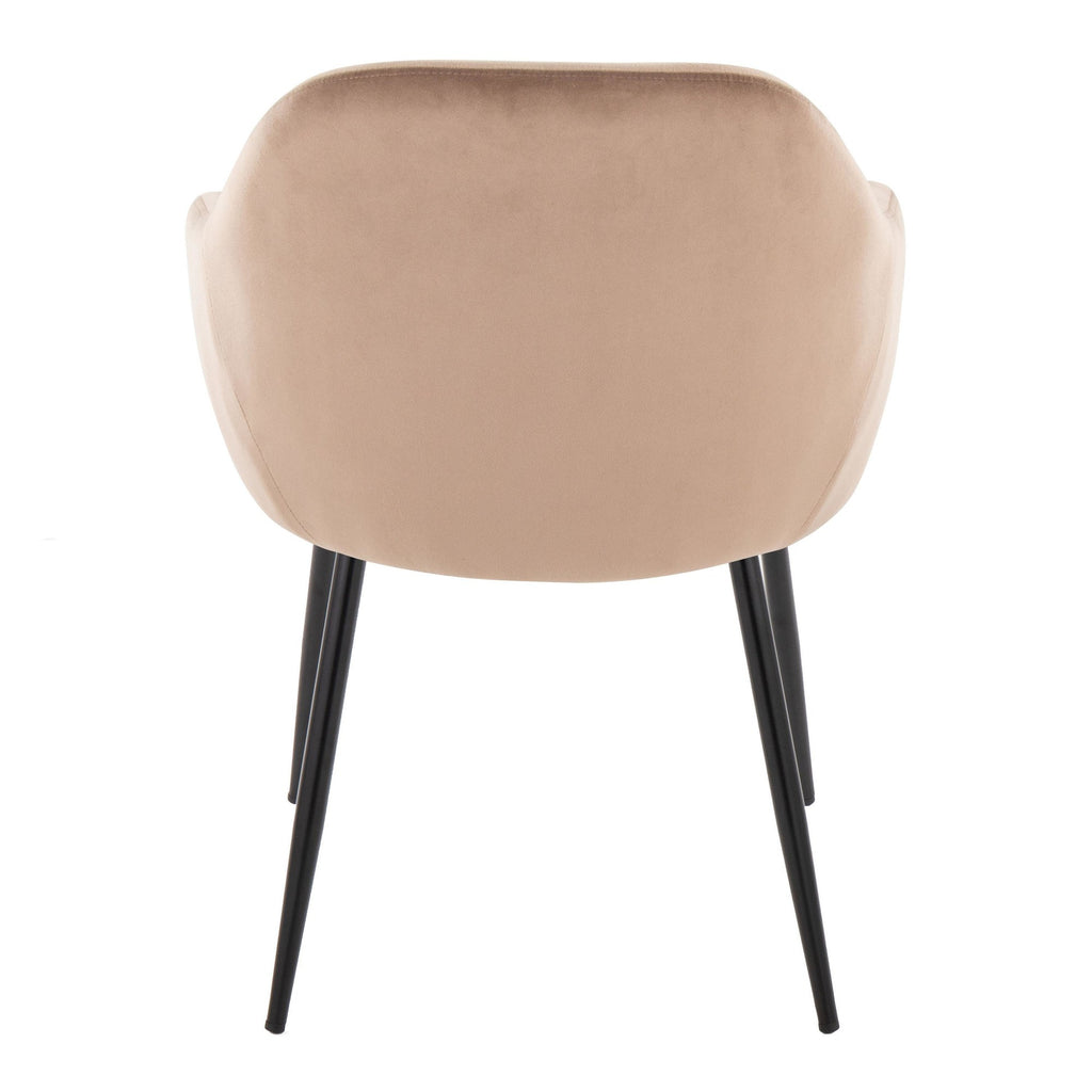 Buena Dining Chair - Set of 2 - Black Metal, Brown Velvet