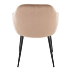 Buena Dining Chair - Set of 2 - Black Metal, Brown Velvet