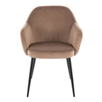 Buena Dining Chair - Set of 2 - Black Metal, Brown Velvet