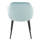 Buena Dining Chair - Set of 2 - Black Metal, Light Blue Velvet