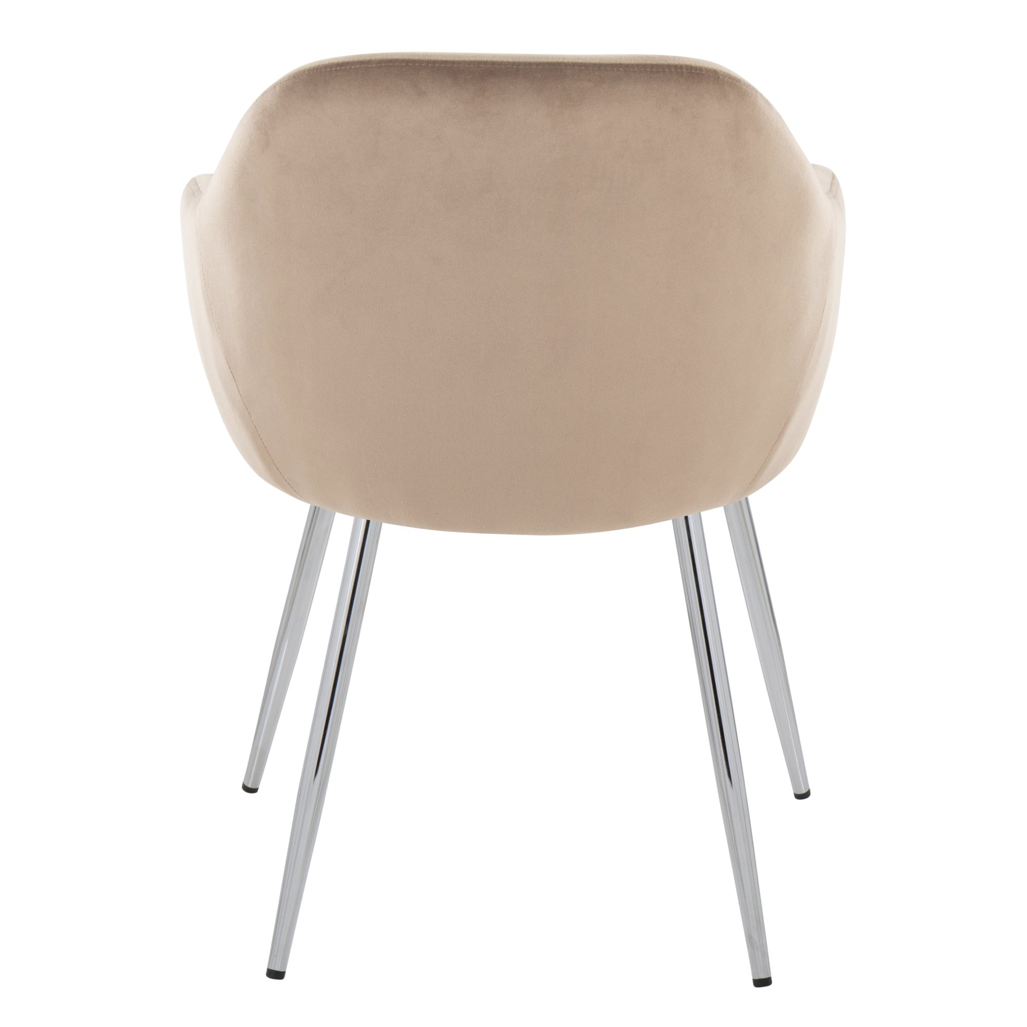 Buena Dining Chair - Set of 2 - Chrome Metal, Brown Velvet
