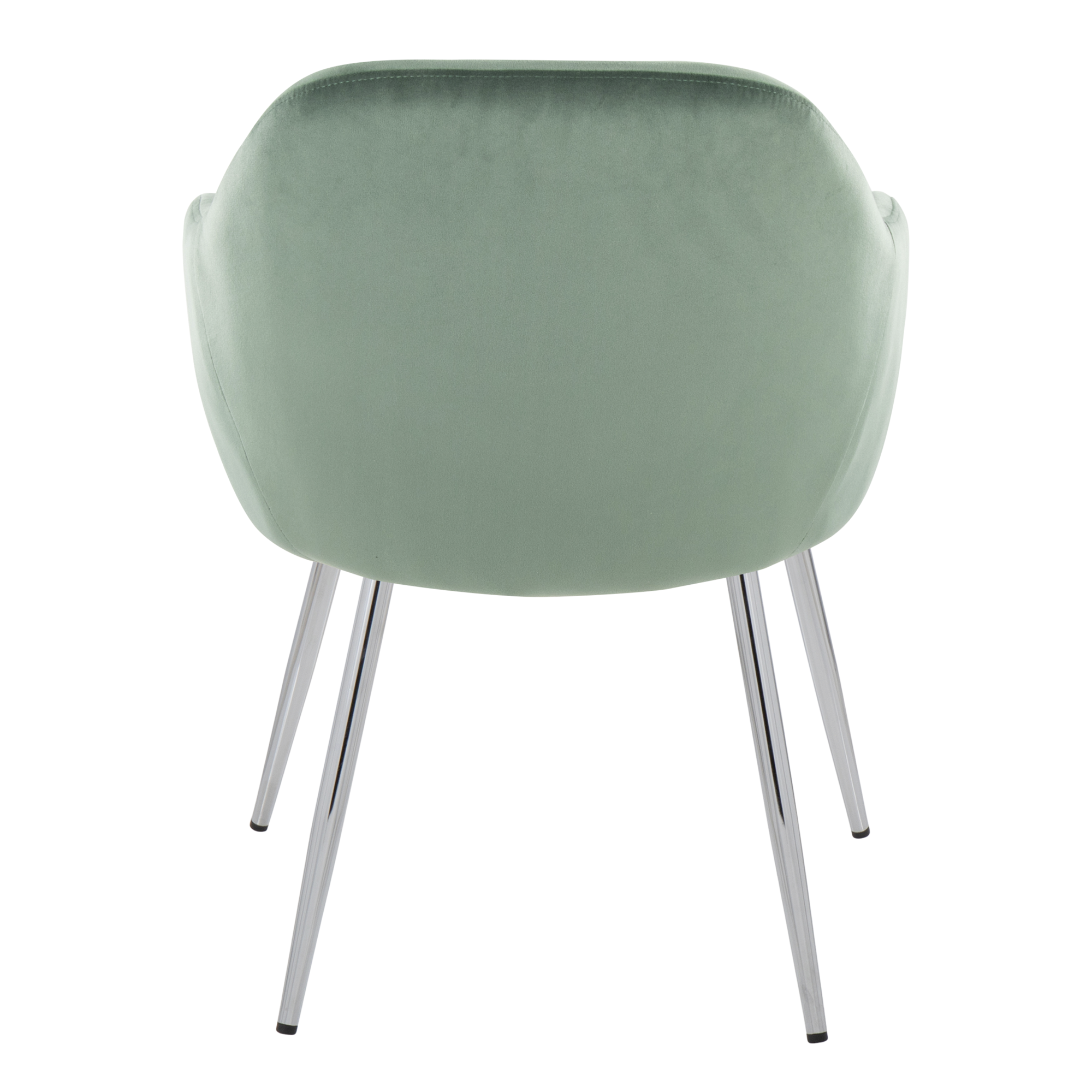 Buena Dining Chair - Set of 2 - Chrome Metal, Green Velvet