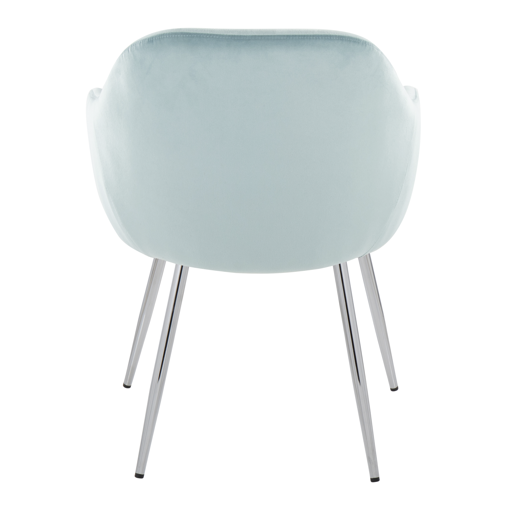 Buena Dining Chair - Set of 2 - Chrome Metal, Light Blue Velvet