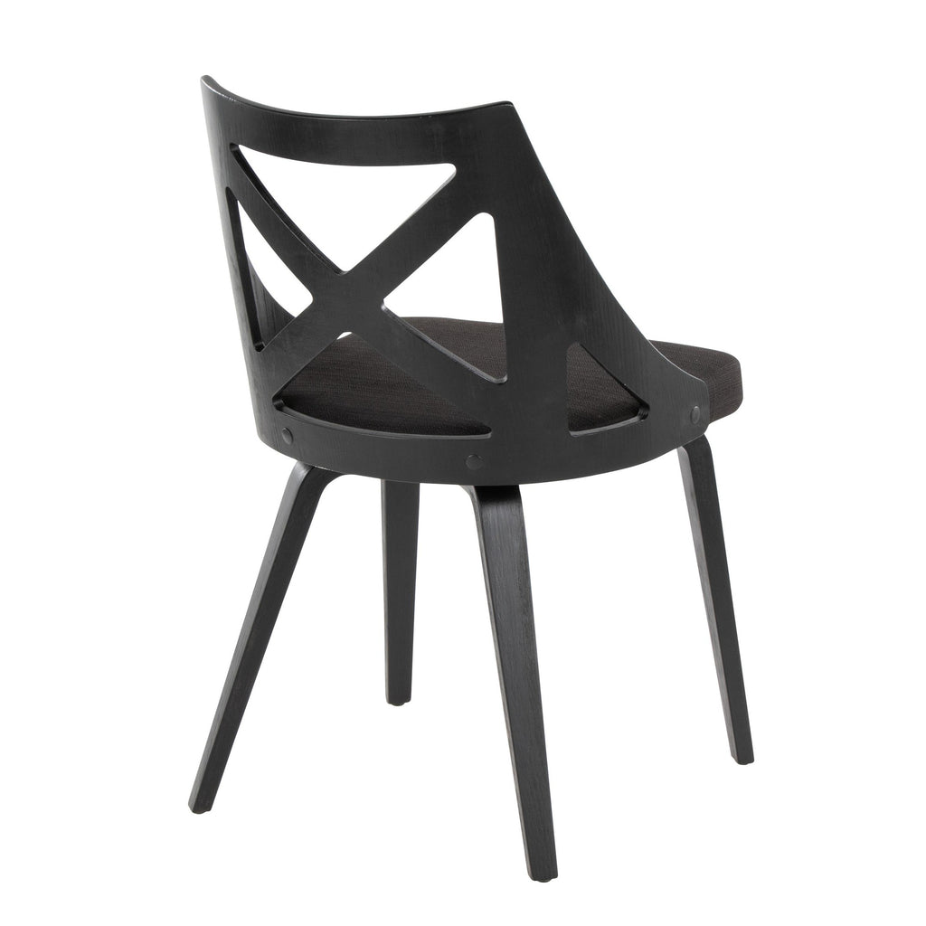 Charlotte Chair - Set of 2 - Black Wood, Charcoal Fabric